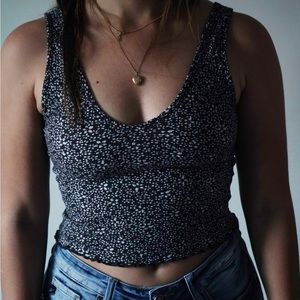 Charcoal and white printed top